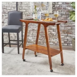 Verdes Bar Cart - Mahogany - Christopher Knight Home