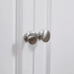 HOMCOM Rolling Kitchen Island On Wheels Utility Cart With Drop-Leaf And Rubber Wood Countertop, Storage Drawers, Door Cabinets, White -Online Furniture Store GUEST a71f95a7 cb0d 4b39 b321 6a24569c15ab