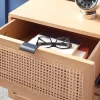 Baisley 2 Drawer Rattan Nightstand - Natural - Safavieh
