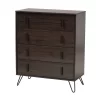 Baldor Wood Metal 4 Drawer Bedroom Chest Dark Brown - Baxton Studio
