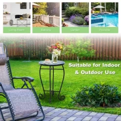 Costway Mosaic Side Table Accent Table Round Balcony Bistro End Table OrangeBlueNavy 17 Costway Mosaic Side Table Accent Table Round Balcony Bistro End Table OrangeBlueNavy -Online Furniture Store GUEST a82a54da 4188 43fc ad86 d44558630beb