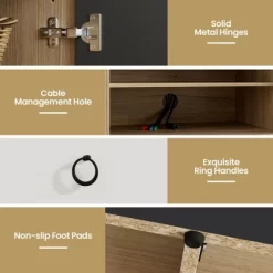 Costway 55'' TV Stand Entertainment Media Center W/ Storage Cabinets Adjustable Shelves -Online Furniture Store GUEST a83b9b44 0dfd 4cee a734 17744fe495d4