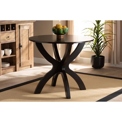 35" Tilde Wide Round Wood Dining Table - Baxton Studio 4 35" Tilde Wide Round Wood Dining Table - Baxton Studio - Image 4
