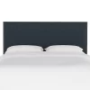 Queen Bella Nail Button Border Headboard Navy Linen/Pewter - Skyline Furniture