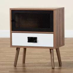 Hubbard Two-Tone Wood And Metal 1 Drawer Nightstand Natural Brown/Black/White - Baxton Studio 17 Hubbard Two-Tone Wood And Metal 1 Drawer Nightstand Natural Brown/Black/White - Baxton Studio -Online Furniture Store GUEST a9c74d4a ecf7 4a12 9f32 ff3c52912ad0