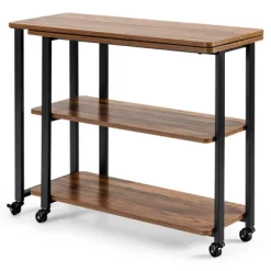 Tangkula Sofa Side Table W/Storage Shelves Mobile End Table Rolling Couch Table Desk For Living Room Bedroom -Online Furniture Store GUEST aa117735 58ee 4842 95b5 3eb8b0a8308b