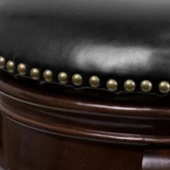 Merrick Lane Clara Backless Wooden Counter Stool With Faux Leather 360 Degree Swivel Seat -Online Furniture Store GUEST aaaaa6cc 73db 43d9 866b 1525656d8465