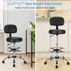 Costway Swivel Drafting Chair Tall Office Chair W/ Adjustable Backrest Foot Ring -Online Furniture Store GUEST ab453d42 dfbd 48d5 8383 3226ae91472b
