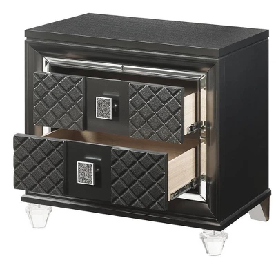 30" Sawyer Nightstand Metallic Gray - Acme Furniture 1 30" Sawyer Nightstand Metallic Gray - Acme Furniture