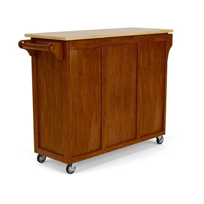 Create - A - Cart Kitchen Cart With Natural Top Cherry - Homestyles 6 Create - A - Cart Kitchen Cart With Natural Top Cherry - Homestyles - Image 6
