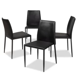 Set Of 4 Pascha Modern And Contemporary Faux Leather Upholstered Dining Chairs - Baxton Studio -Online Furniture Store GUEST aba39441 c601 4fc8 bda2 e5e33a18a1fd