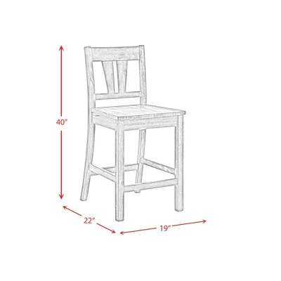 2pc Grayson Counter Height Barstool And Side Chair Set With Wooden Seats Gray - Picket House Furnishings 11 2pc Grayson Counter Height Barstool And Side Chair Set With Wooden Seats Gray - Picket House Furnishings - Image 11