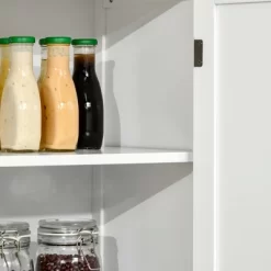 HOMCOM Freestanding Modern 4 Door Kitchen Pantry, Storage Cabinet Organizer With 6-Tier Shelves, And 4 Adjustable Shelves, White 8 HOMCOM Freestanding Modern 4 Door Kitchen Pantry, Storage Cabinet Organizer With 6-Tier Shelves, And 4 Adjustable Shelves, White -Online Furniture Store GUEST abbb719c f035 4aaf 8963 fefc728efc41