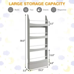 Tangkula 4-Tier Kids Bookshelf Toy Storage Bookcase Rack Wall W/ Anti-toppling Kits -Online Furniture Store GUEST ac059886 53b1 4eab b78b 01cdee2f7c10