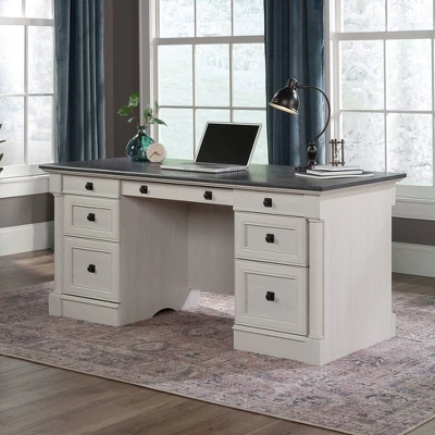 Palladia 7 Drawer Home Office Desk Glacier Oak - Sauder 1 Palladia 7 Drawer Home Office Desk Glacier Oak - Sauder