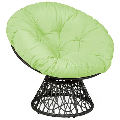 Costway Rattan Papasan Chair Ergonomic Chair 360-degree Swivel Soft Cushion Garden Red BlackGreen 11 Costway Rattan Papasan Chair Ergonomic Chair 360-degree Swivel Soft Cushion Garden Red BlackGreen - Image 11