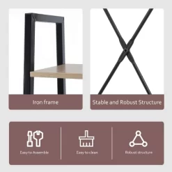 LuxenHome 4-Shelf 58.3" X 23.62" W Wood And Metal Ladder Bookcase. -Online Furniture Store GUEST ae2dd7f6 e5a2 4084 b541 a68704b256a9