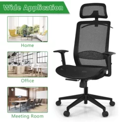 Tangkula High Back Mesh Office Chair Ergonomic Executive Chair Swivel Computer Task Chair W/ Headrest Black/ Gray -Online Furniture Store GUEST aed226b0 b1d1 4e05 bfd7 900517e1df5e