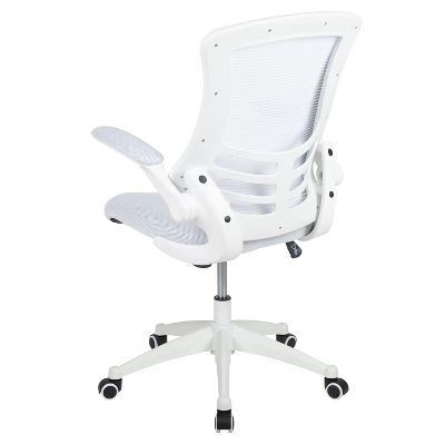 Flash Furniture Mid-Back White Mesh Swivel Ergonomic Task Office Chair With White Frame And Flip-Up Arms 10 Flash Furniture Mid-Back White Mesh Swivel Ergonomic Task Office Chair With White Frame And Flip-Up Arms - Image 10