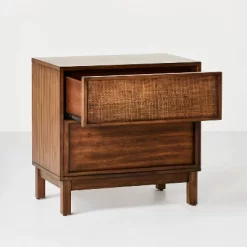 Wood & Cane Transitional Nightstand - Hearth & Hand™ With Magnolia -Online Furniture Store GUEST af59a1ab 4868 4ff5 ab07 150c54a02150