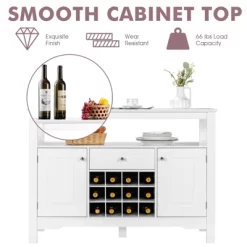 Costway Storage Buffet Sideboard Table Kitchen Sever Cabinet Wine Rack White -Online Furniture Store GUEST af87f85c c069 486e 9d2a 3e07699321ed
