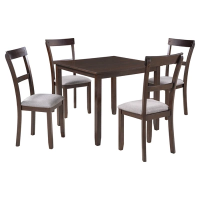 5 PCS Classic Dining Table Set With 4 Upholstered Chairs-ModernLuxe 8 5 PCS Classic Dining Table Set With 4 Upholstered Chairs-ModernLuxe - Image 8