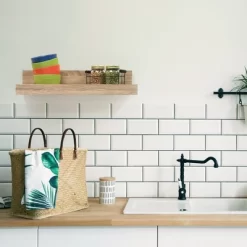 24" X 5" Decorative Shelf Wall Mounted With Front Edge White Oak - Inplace -Online Furniture Store GUEST b109a0dd 78e1 4c66 9109 08e89cfd198f