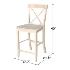 X Back Counter Height Barstool Unfinished - International Concepts -Online Furniture Store GUEST b11a6ae7 47c0 49a6 8c6c a65eef827cc0