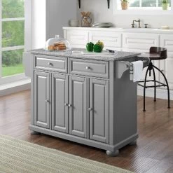 Alexandria Kitchen Island With Solid Granite Top Vintage Gray - Crosley -Online Furniture Store GUEST b187da39 2e2b 4dab be2c 5fd9546a93cb
