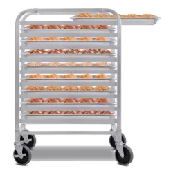 Costway 10 Sheet Aluminum Bakery Rack Silver Commercial Cookie Bun Pan Kitchen W/Wheel -Online Furniture Store GUEST b19a012a c544 4b10 8806 bdeec8f35f2a