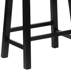 PJ Wood Classic Saddle-Seat 24" Tall Kitchen Counter Stools For Homes, Dining Spaces, And Bars W/Backless Seats, 4 Square Legs, Black (Set Of 4) -Online Furniture Store GUEST b1c013a7 c737 4cc2 8660 462cd3155cea 1