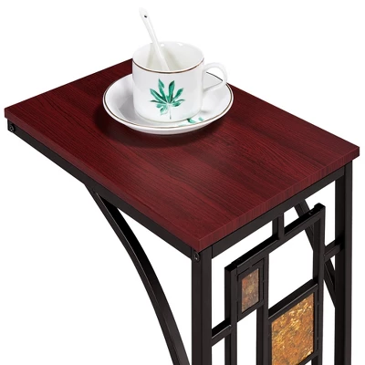 Yaheetech C Shaped Side Sofa Snack Table Coffee Tray End Table For Living Room 5 Yaheetech C Shaped Side Sofa Snack Table Coffee Tray End Table For Living Room - Image 5