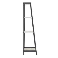 3pc Neveah Marble Ladder Desk And Bookcase Set Matte Black - Inspire Q -Online Furniture Store GUEST b1eb1007 4505 4824 8936 97768c785a1f