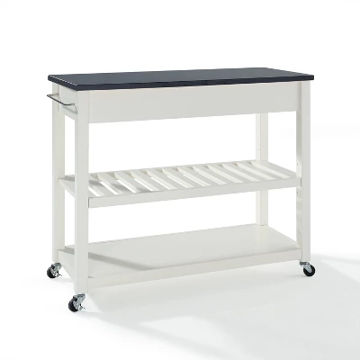 Granite Top Kitchen Prep Cart White/Black - Crosley 6 Granite Top Kitchen Prep Cart White/Black - Crosley - Image 6