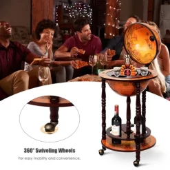 Costway 17.5'' Wood Globe Wine Bar Stand 16th Century Italian Rack Liquor Bottle Shelf -Online Furniture Store GUEST b2f31ea8 85f9 49f4 9e77 80a90476fb14