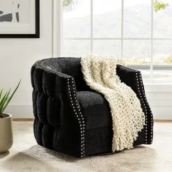 Jorge Curved And Ergonomic Design Barrel Chair With Decorative Nailhead Tirms Swivel Chair | ARTFUL LIVING DESIGN 20 Jorge Curved And Ergonomic Design Barrel Chair With Decorative Nailhead Tirms Swivel Chair | ARTFUL LIVING DESIGN -Online Furniture Store GUEST b3975a04 1cc3 404f 8811 df92dddc689f