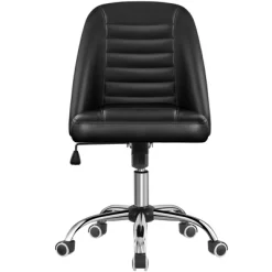 Yaheetech Faux Leather Mid Back Home Office Desk Chair With Chrome-plated Metal Base -Online Furniture Store GUEST b3fdb489 5671 411a acd3 79e0a20b52a9