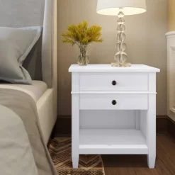 24" Sterling Solid Wood Nightstand White - WyndenHall