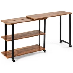 Tangkula Sofa Side Table W/Storage Shelves Mobile End Table Rolling Couch Table Desk For Living Room Bedroom -Online Furniture Store GUEST b626e3c1 52bf 4690 888a 1d858b54bb8d