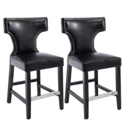 Set Of 2 Kings Counter Height Barstool With Studded Bonded Leather Seat - Corliving -Online Furniture Store GUEST b86faf21 314d 46bd 9bed 2b2a696d4630