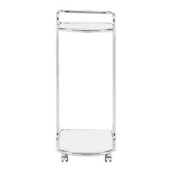 Bedford Chrome Finish Round Edge Bar Cart Silver - Inspire Q -Online Furniture Store GUEST b9b042b9 f9ad 428e 81fe 1d349b35d320