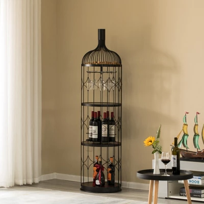 Vintiquewise Creative Bottle Shaped Black Wine Holder Rack Holder For Dining Room, Office, And Entryway 1 Vintiquewise Creative Bottle Shaped Black Wine Holder Rack Holder For Dining Room, Office, And Entryway