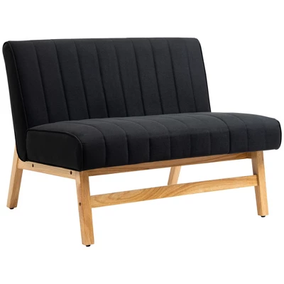 HOMCOM 42" Small Loveseat Sofa Couch For Bedroom, Living Room Furniture, Space-Saving 2 Seater Couch, Modern Couch Loveseat Upholstered 6 HOMCOM 42" Small Loveseat Sofa Couch For Bedroom, Living Room Furniture, Space-Saving 2 Seater Couch, Modern Couch Loveseat Upholstered - Image 6