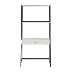 3pc Neveah Marble Ladder Desk And Bookcase Set Matte Black - Inspire Q -Online Furniture Store GUEST ba52f7f6 80e0 489c bb55 d0d64fc8fc78