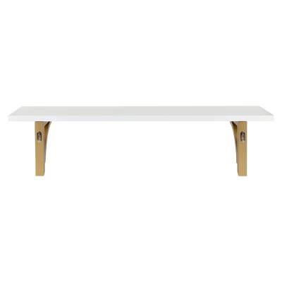 36" X 9" Corblynd Traditional Wood Wall Shelf White/Gold - Kate And Laurel 4 36" X 9" Corblynd Traditional Wood Wall Shelf White/Gold - Kate And Laurel - Image 4