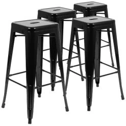 Emma And Oliver 4 Pack 30" High Metal Indoor Bar Stool - Stackable Stool 24 Emma And Oliver 4 Pack 30" High Metal Indoor Bar Stool - Stackable Stool -Online Furniture Store GUEST bc27e7ce ef71 46e6 a89e 4e8ca59f4df0