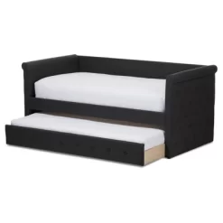 Twin Alena Modern And Contemporary Fabric Daybed With Trundle - Baxton Studio