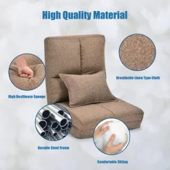 Costway Fold Down Chair Flip Out Lounger Convertible Sleeper Couch Futon Bed W/ Pillow -Online Furniture Store GUEST bcde3d88 3f2f 489c afa1 21dde2410183