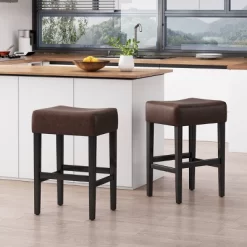 Set Of 2 Lopez Backless Leather Counter Height Barstool - Christopher Knight Home -Online Furniture Store GUEST bd6e4658 db41 4127 9007 31f632cff844