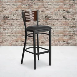Flash Furniture Black Decorative Slat Back Metal Restaurant Barstool -Online Furniture Store GUEST bdaf968f 3e7f 44ad a169 135eb7a35d06